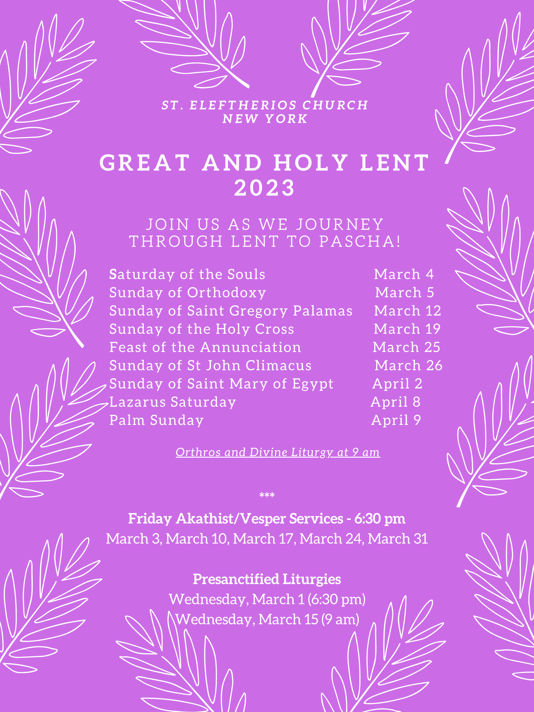 Lent Calendar 2023
